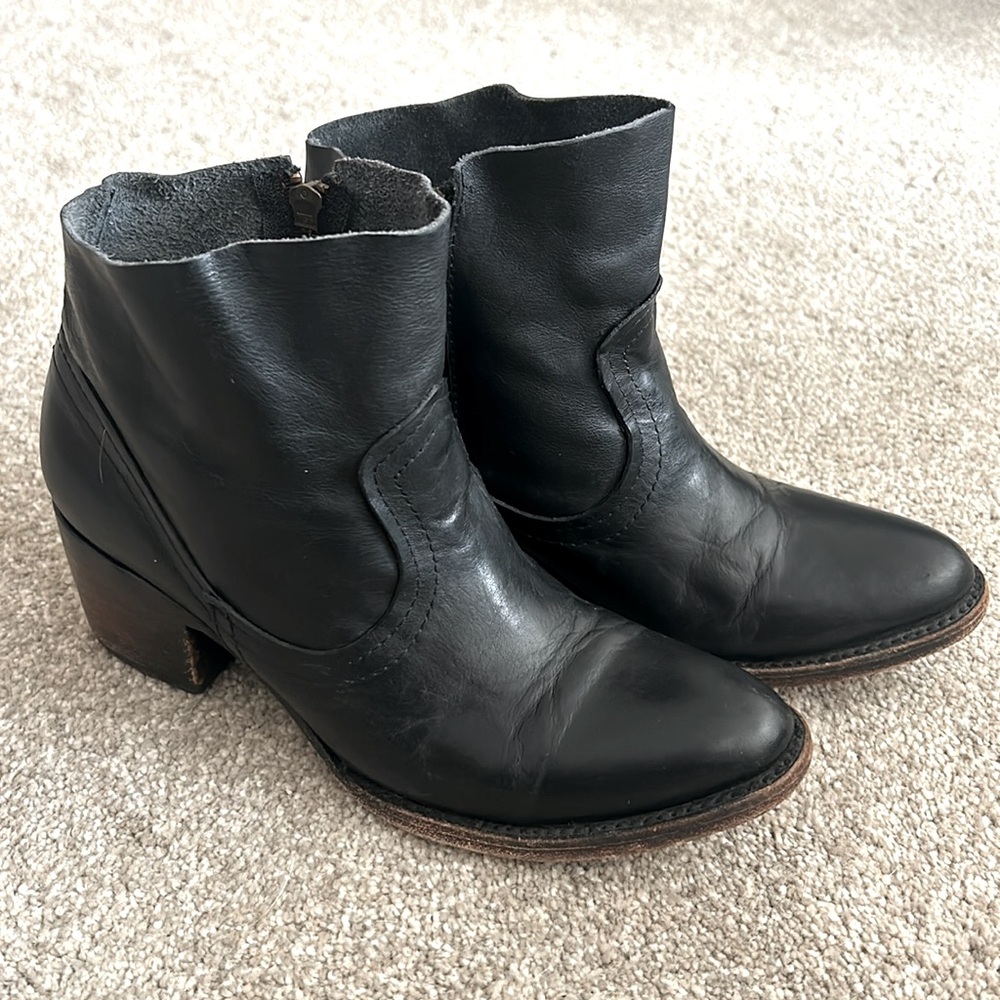 Freebird by Steven Black Leather Ankle Booties